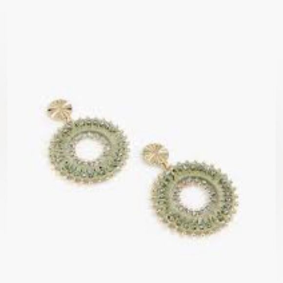 J. Crew Green Beaded circle earrings - Picture 2 of 8